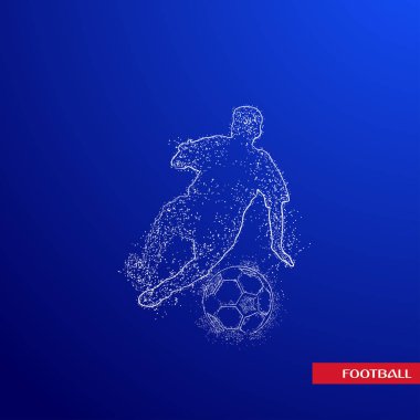 Futbol renkli logo tasarımı mavi zemin üzerine