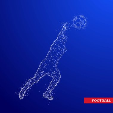 Futbol renkli logo tasarımı mavi zemin üzerine