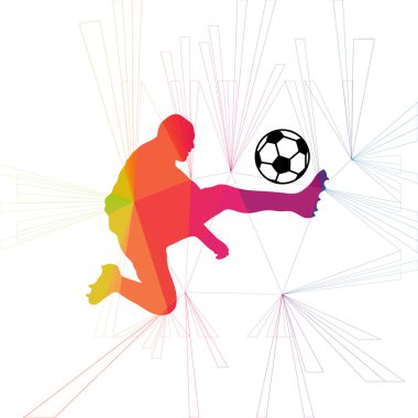 Futbol beyaz arka plan üzerinde renkli logo tasarımı