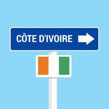 Fildişi Sahili trafik işaretleri panoları tasarım, vektör, illüstrasyon