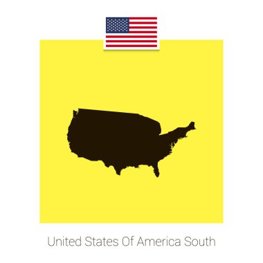 Amerika Birleşik Devletleri Güney harita çizmek ile bayrak ve sarı 