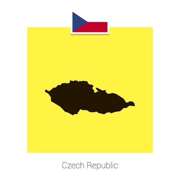 República Checa Mapa Projeto Com Bandeira Vetor Fundo Amarelo —  Vetores de Stock