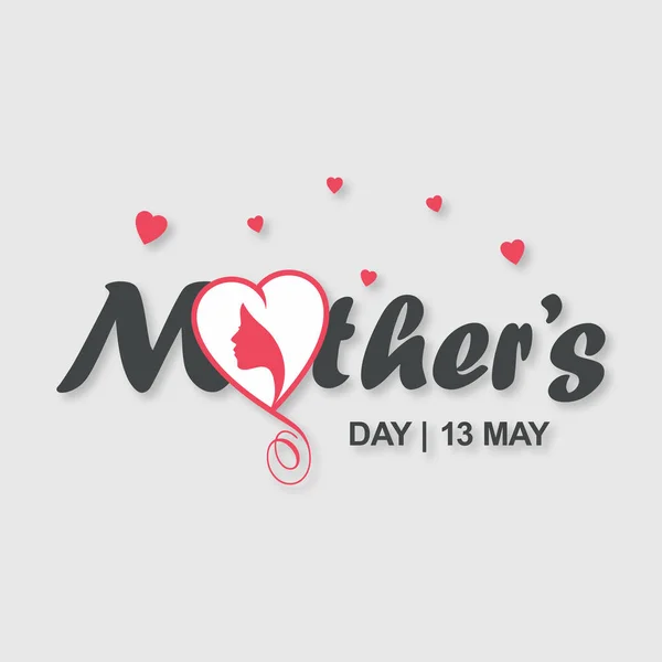 Happy Mother Day Card Typography Grey Background — Stock Vector