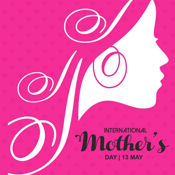 Mutlu anneler günü kartı tipografi ve pembe arka plan ile