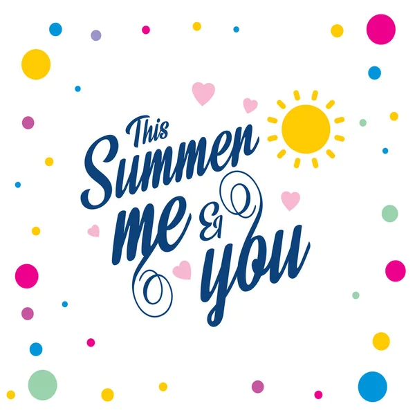 Mutlu yaz kartı açık renkli ve eşsiz tasarımı, vektör, illüstrasyon