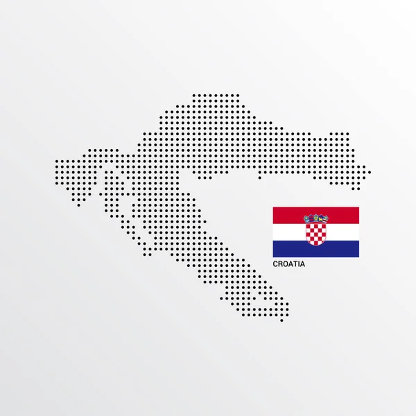 Hırvatistan Haritası Çizmek Ile Bayrak Açık Renkli Vektör — Stok Vektör