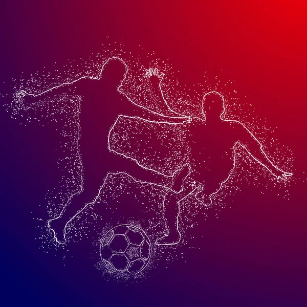 Futbol renkli logo tasarımı kırmızı ve mavi arka plan üzerinde