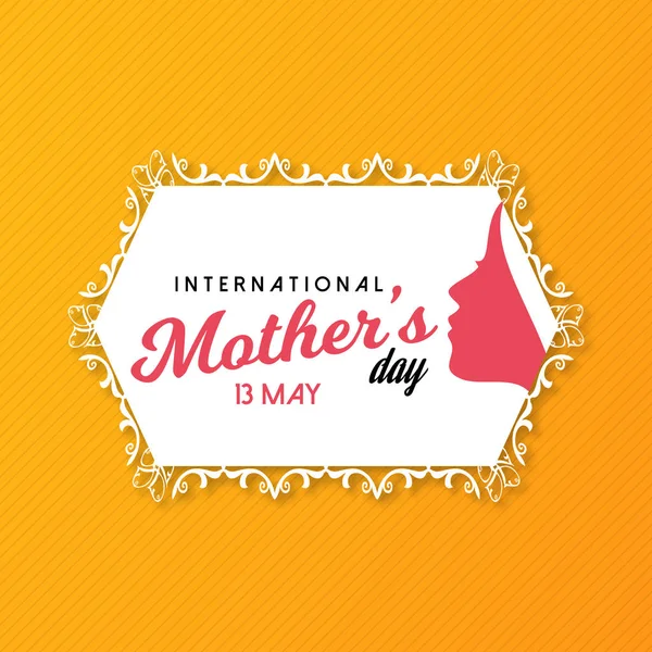 Mutlu anneler günü kartı tipografi ve sarı arka plana sahip