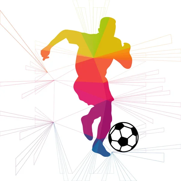 Futbol beyaz arka plan üzerinde renkli logo tasarımı