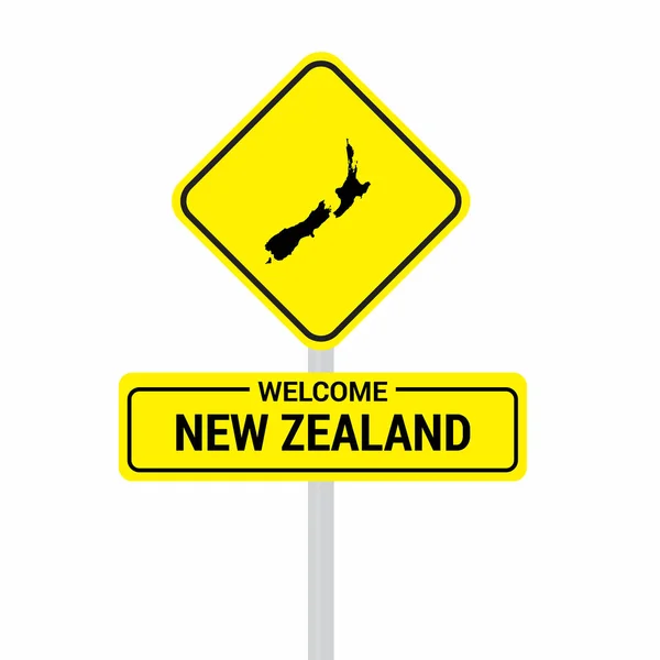 Nouvelle Zélande Panneau Signalisation Design Vecteur — Image vectorielle