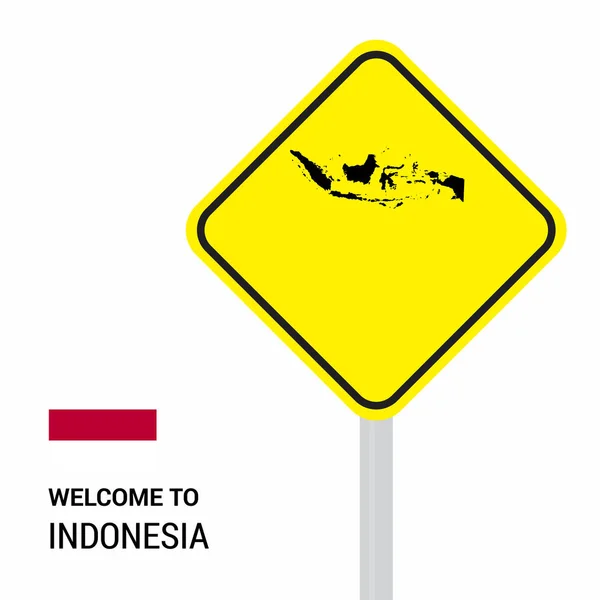 Indonesia señales de tráfico tablero diseño vector — Vector de stock