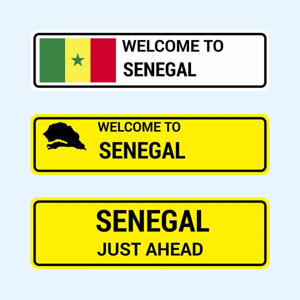 Senegal trafikskyltar brädspel design vektor — Stock vektor