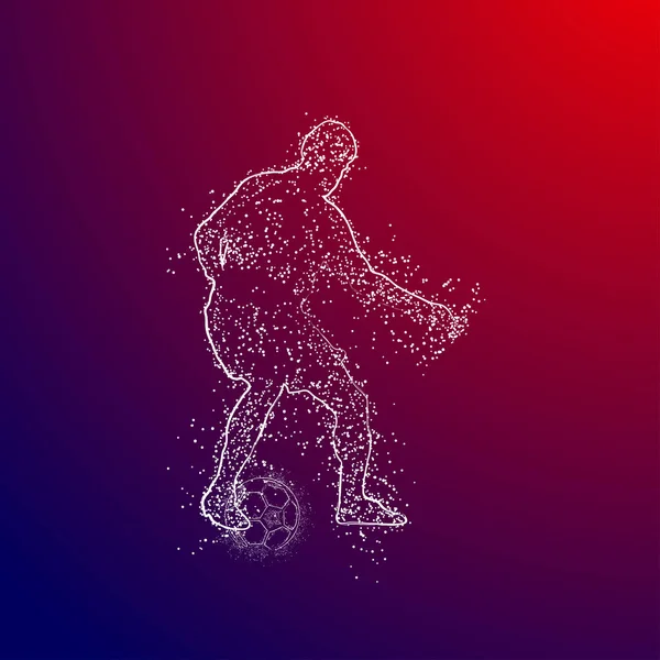 Futbol renkli logo tasarımı kırmızı ve mavi arka plan üzerinde