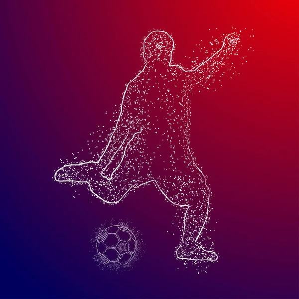 Futbol renkli logo tasarımı kırmızı ve mavi arka plan üzerinde