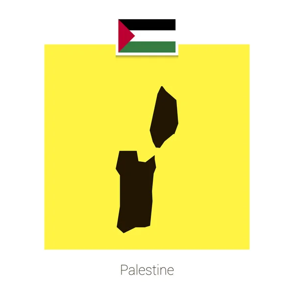 Projeto Mapa Palestina Com Bandeira Vetor Fundo Amarelo — Vetor de Stock