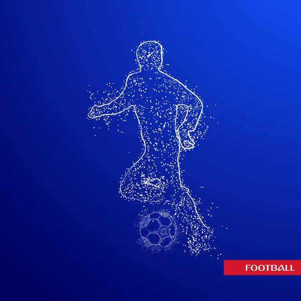 蓝色背景下的足球彩色标志设计 — 图库矢量图片