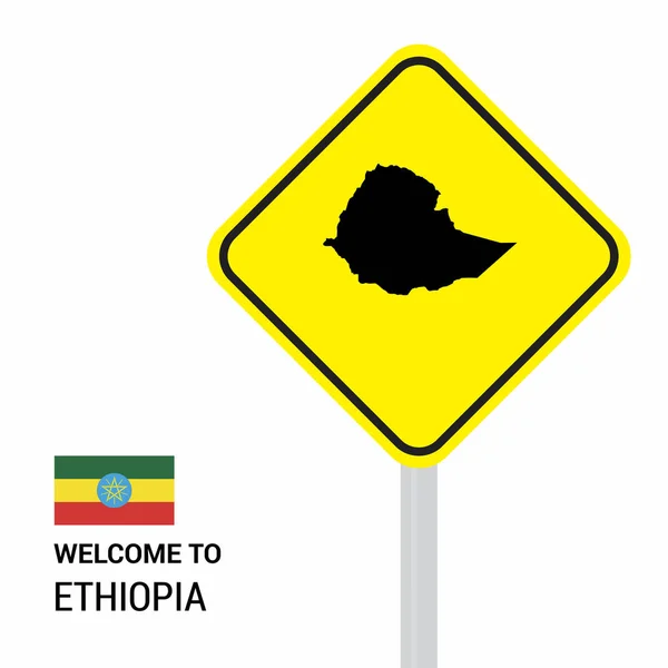Éthiopie Panneaux Signalisation Conception Vecteur Illustration — Image vectorielle