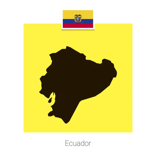 Ekvádoru Mapa Design Vlajky Žluté Pozadí Vektor — Stockový vektor