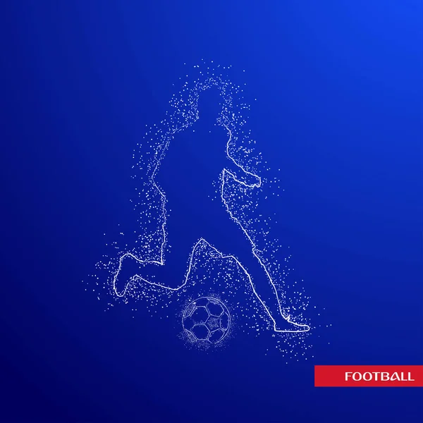 Futbol renkli logo tasarımı mavi zemin üzerine