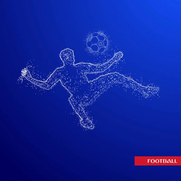 Futbol renkli logo tasarımı mavi zemin üzerine