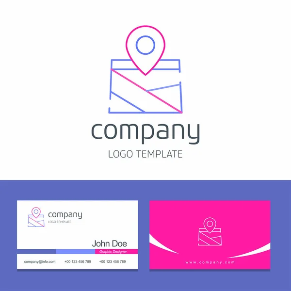 Ilustração Vetorial Design Cartão Visita Com Logotipo Empresa Navegação — Vetor de Stock