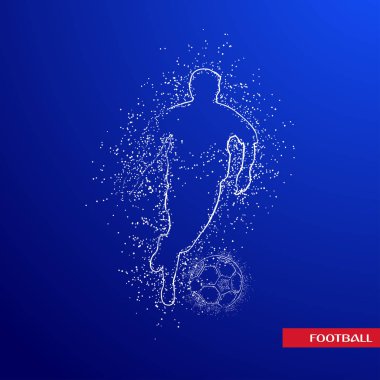 Futbol renkli logo tasarımı mavi zemin üzerine