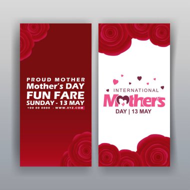 Mutlu anneler günü kartları gri arka plan üzerinde tipografi ile