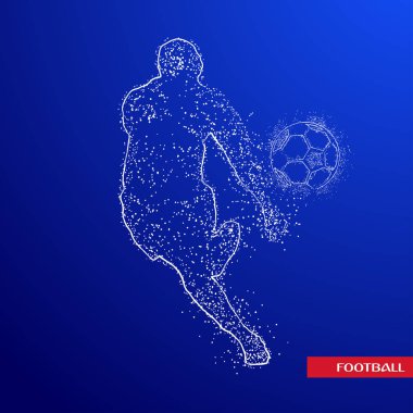 Futbol renkli logo tasarımı mavi zemin üzerine