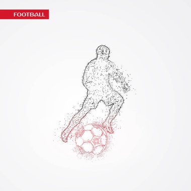 Futbol beyaz arka plan üzerinde renkli logo tasarımı