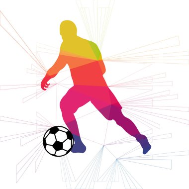 Futbol beyaz arka plan üzerinde renkli logo tasarımı