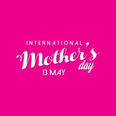 Mutlu anneler günü kartı tipografi ve pembe arka plan ile