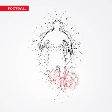 Futbol beyaz arka plan üzerinde renkli logo tasarımı