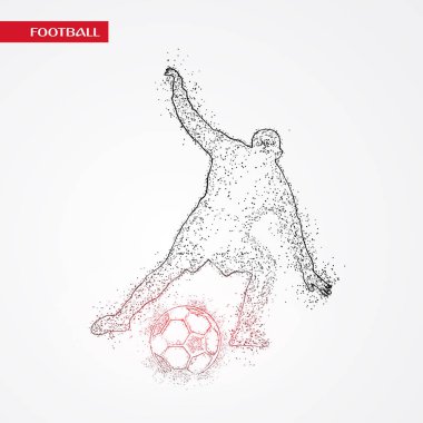 Futbol beyaz arka plan üzerinde renkli logo tasarımı