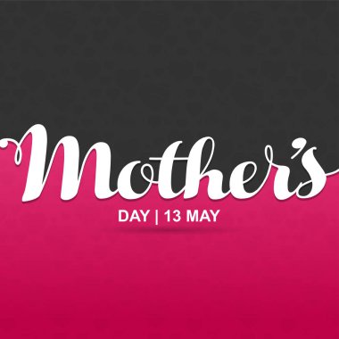 Mutlu anneler günü kartı tipografi ve pembe arka plan ile