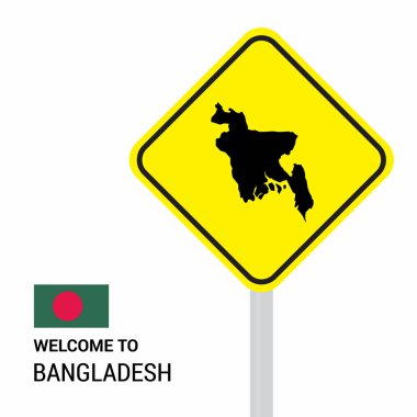 Bangladeş trafik işaretleri kartı tasarımı, vektör 