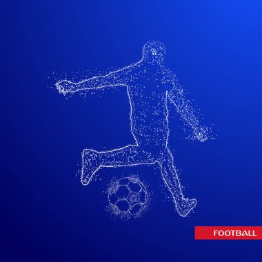 Futbol renkli logo tasarımı mavi zemin üzerine