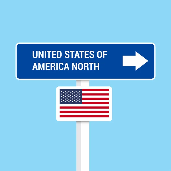 États Unis Amérique Panneau Signalisation Nord Conception Vecteur Illustration — Image vectorielle