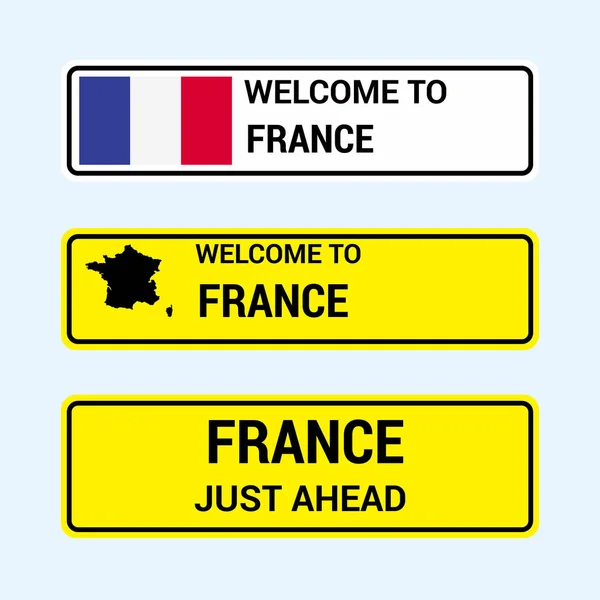 France Panneaux Signalisation Design Vecteur — Image vectorielle