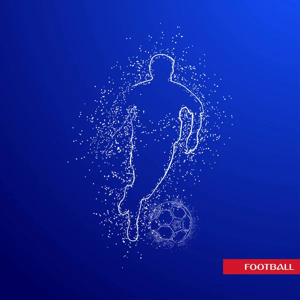 Futbol renkli logo tasarımı mavi zemin üzerine