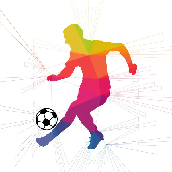 Fußball Bunte Logo Design Auf Weißem Hintergrund — Stockvektor