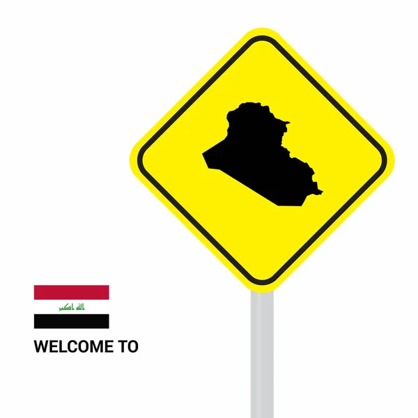 Iraq Segnaletica Stradale Design Del Bordo Vettore — Vettoriale Stock