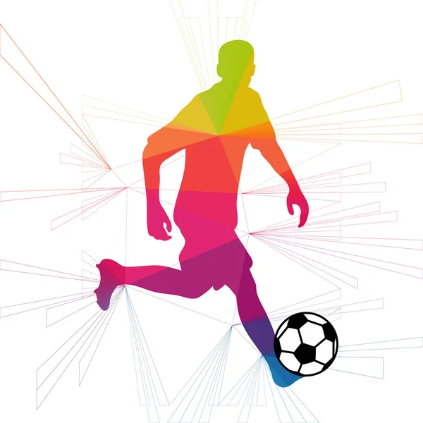 Futbol beyaz arka plan üzerinde renkli logo tasarımı