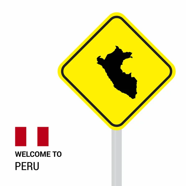Peru Verkehrszeichen Bord Design Vektor — Stockvektor