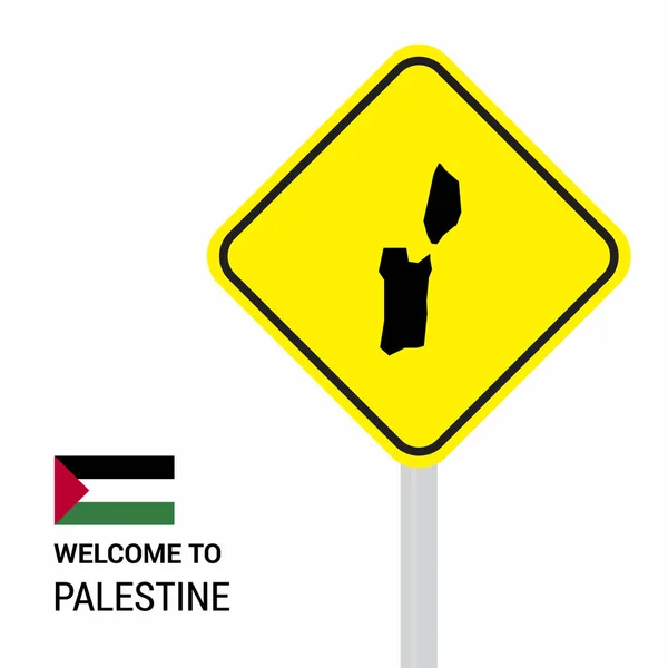 パレスチナの交通標識基板設計 ベクトル イラスト — ストックベクタ