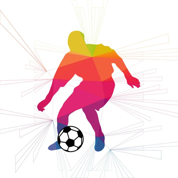 Futbol beyaz arka plan üzerinde renkli logo tasarımı