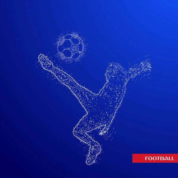 Futbol renkli logo tasarımı mavi zemin üzerine