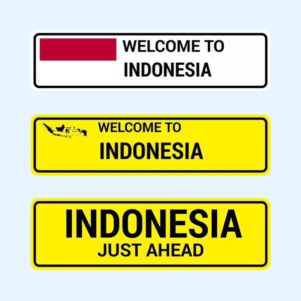 Indonesien Verkehrsschilder Board Design Vektor — Stockvektor