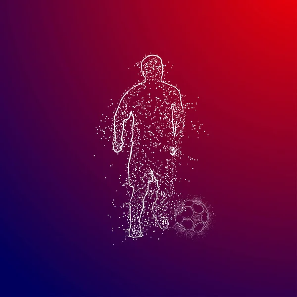 Futbol renkli logo tasarımı kırmızı ve mavi arka plan üzerinde