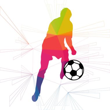 Futbol beyaz arka plan üzerinde renkli logo tasarımı