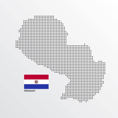 Paraguay harita çizmek ile bayrak ve açık renkli vektör 